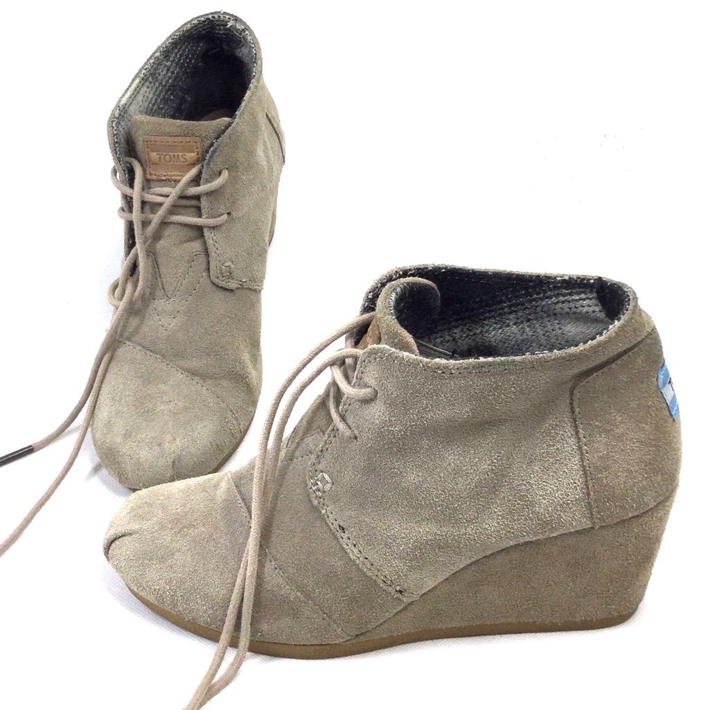 Toms Suede, Wedge Heel, Ankle Boots.